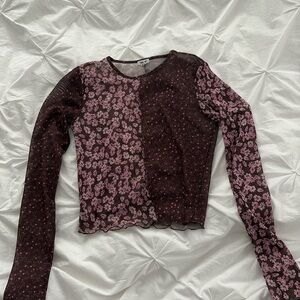 Sheer Long-Sleeve Garage Top